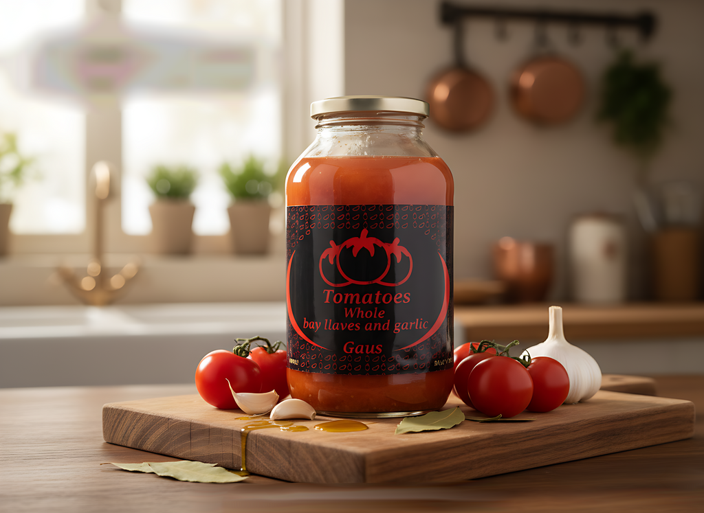 tomatoes whole bay llaves and garlic