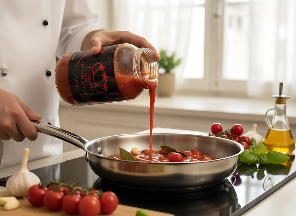 tomatoes whole bay llaves and garlic