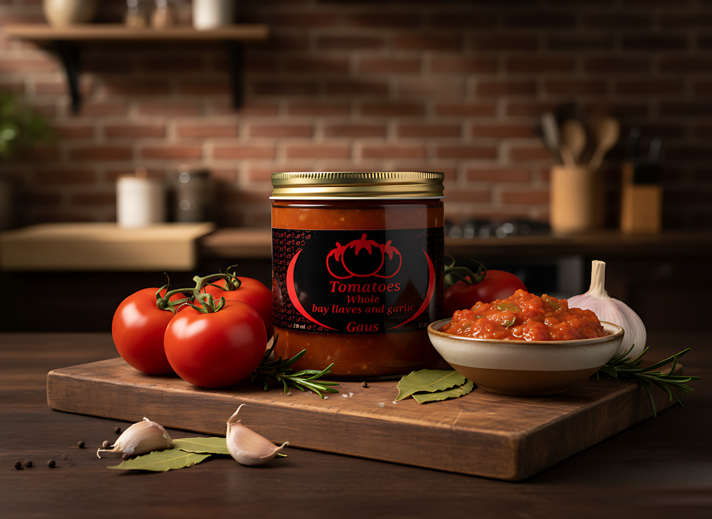 tomatoes whole bay llaves and garlic