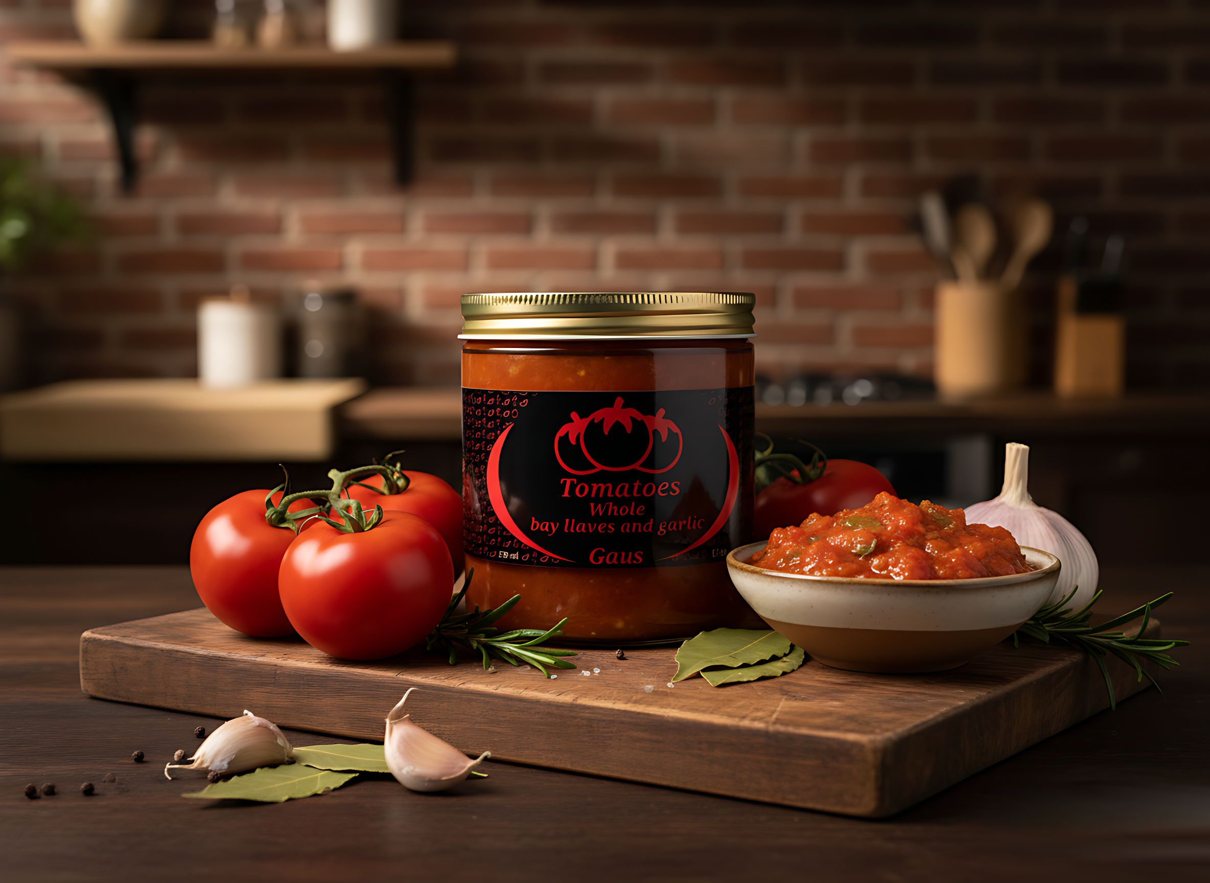 tomatoes whole bay llaves and garlic