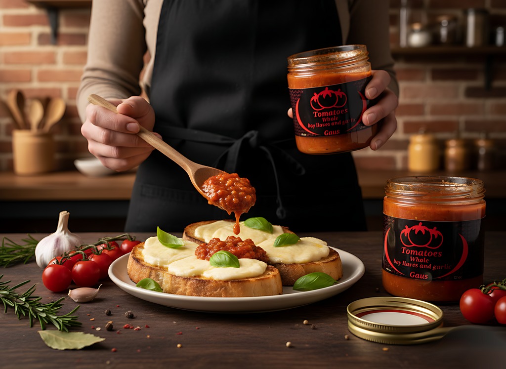 tomatoes whole bay llaves and garlic