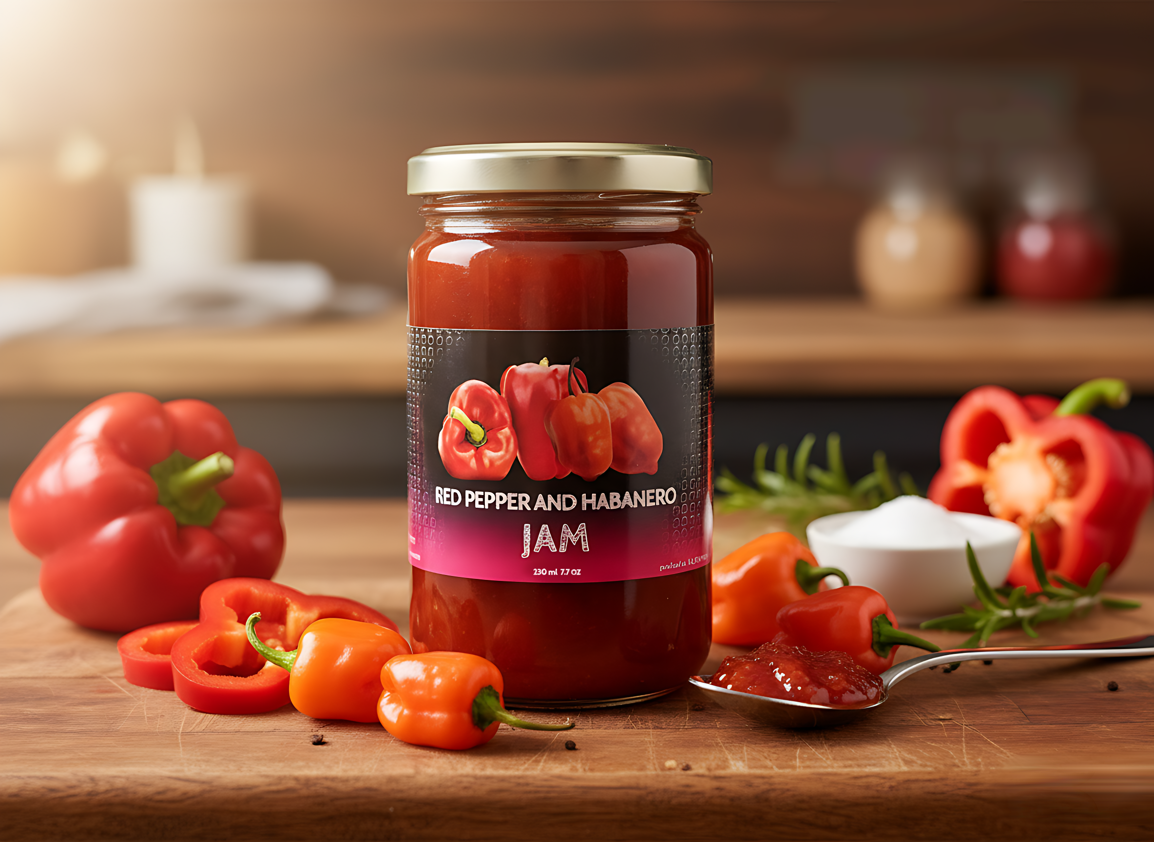 red pepper and habanero jam