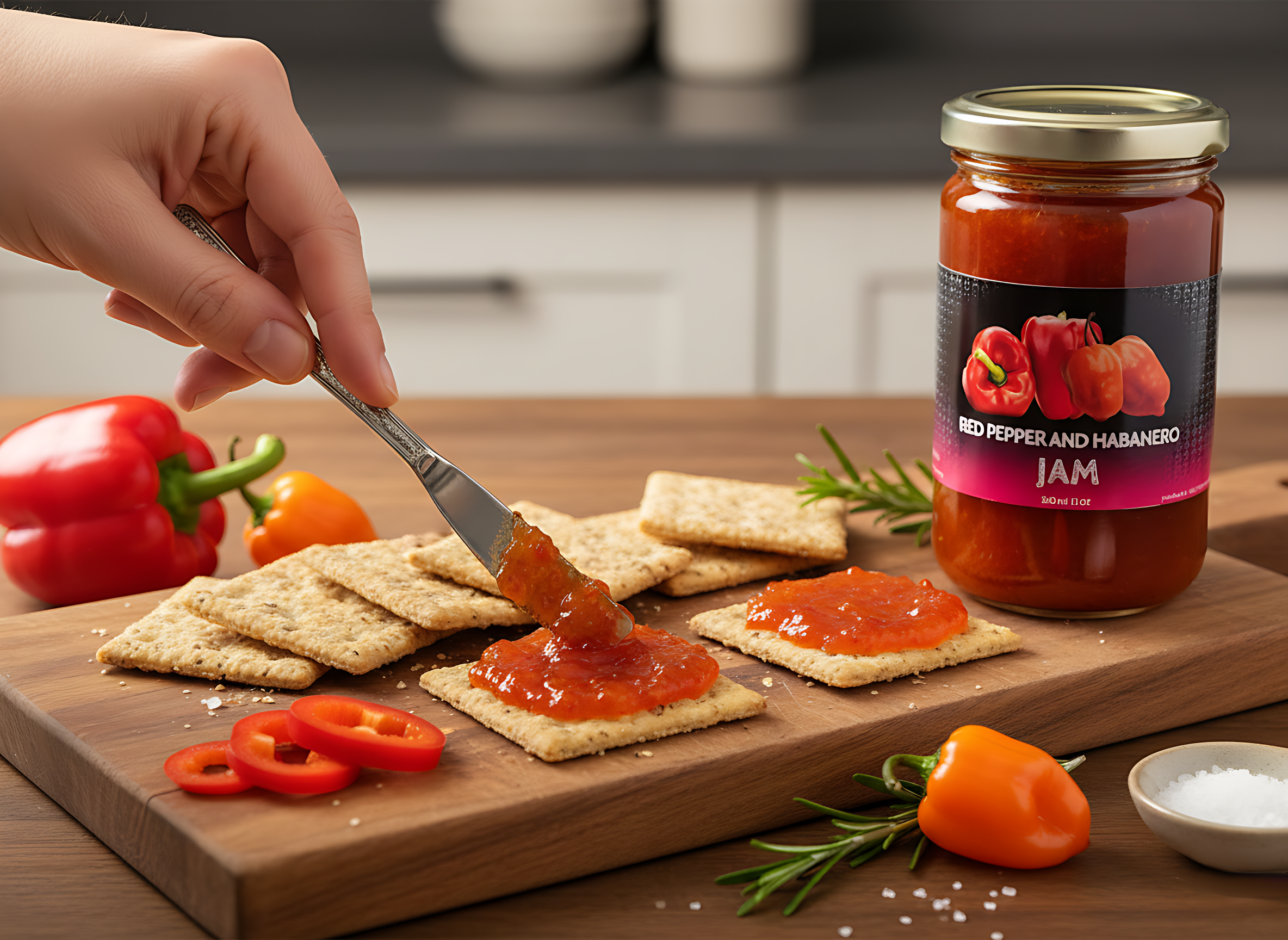 red pepper and habanero jam